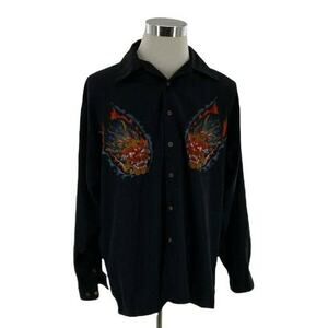 Check-In Shirt Mens Large Metallica Punk Rock Japanese Graphic Long Sleeve Top